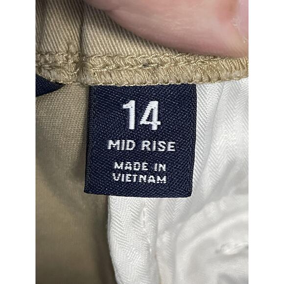 Lands End Pants Womens 14 Khaki Mid Rise Chino Elastic Waist Pull-On Stretch - Picture 9 of 12